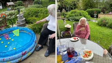 Stafford care home Residents enjoy midweek garden fun